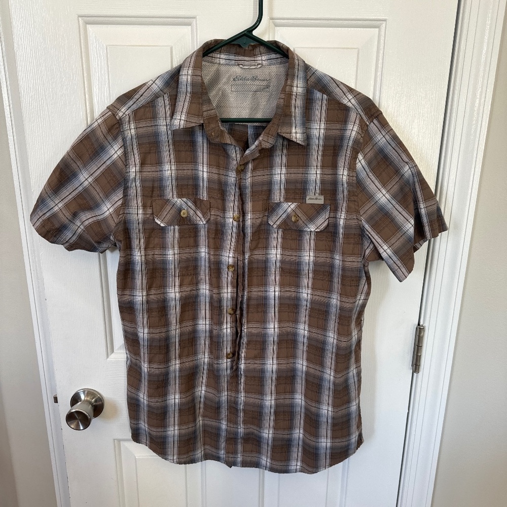 Eddie Bower button down short sleeve brown